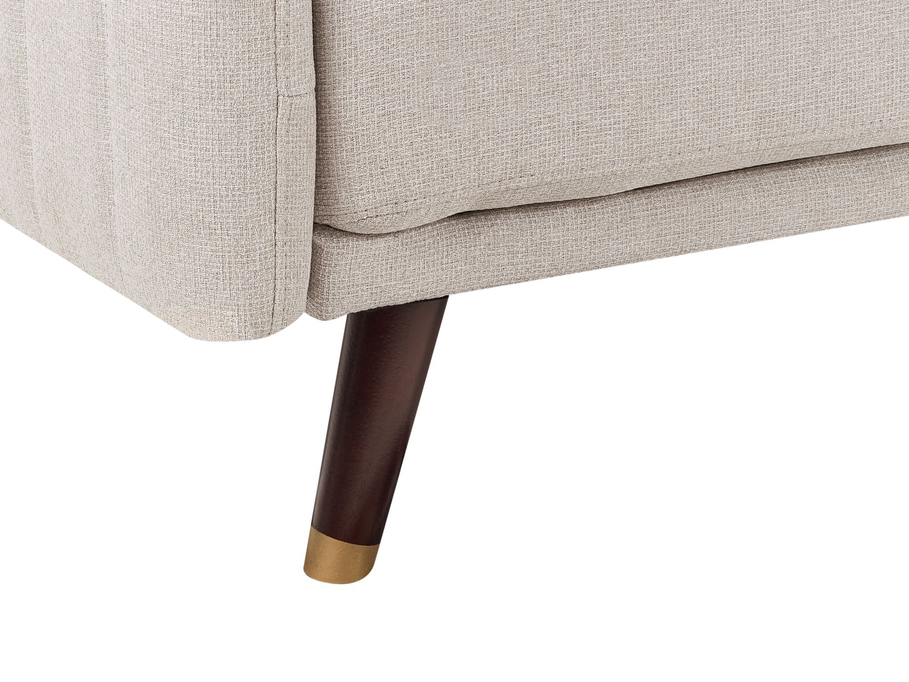 Sofa Bed SENJA Faux Linen Light Beige 3 Seater