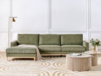Corner Sofa SIGGARD Corduroy Green 4 Seater Right Hand
