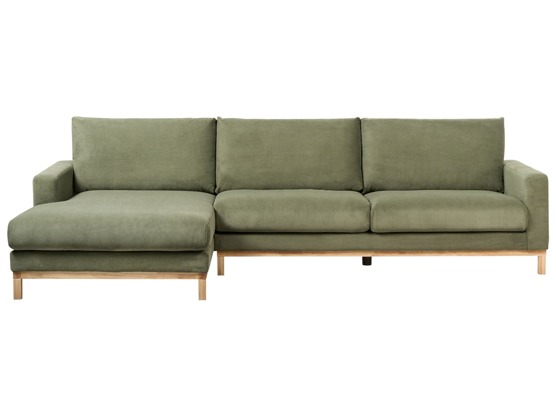 Corner Sofa SIGGARD Corduroy Green 4 Seater Right Hand