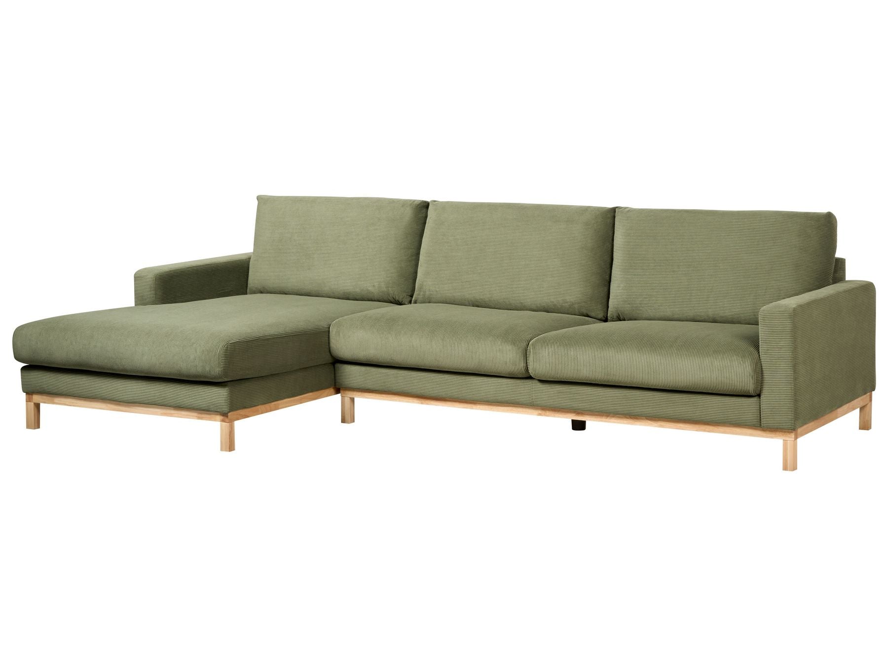 Corner Sofa SIGGARD Corduroy Green 4 Seater Right Hand