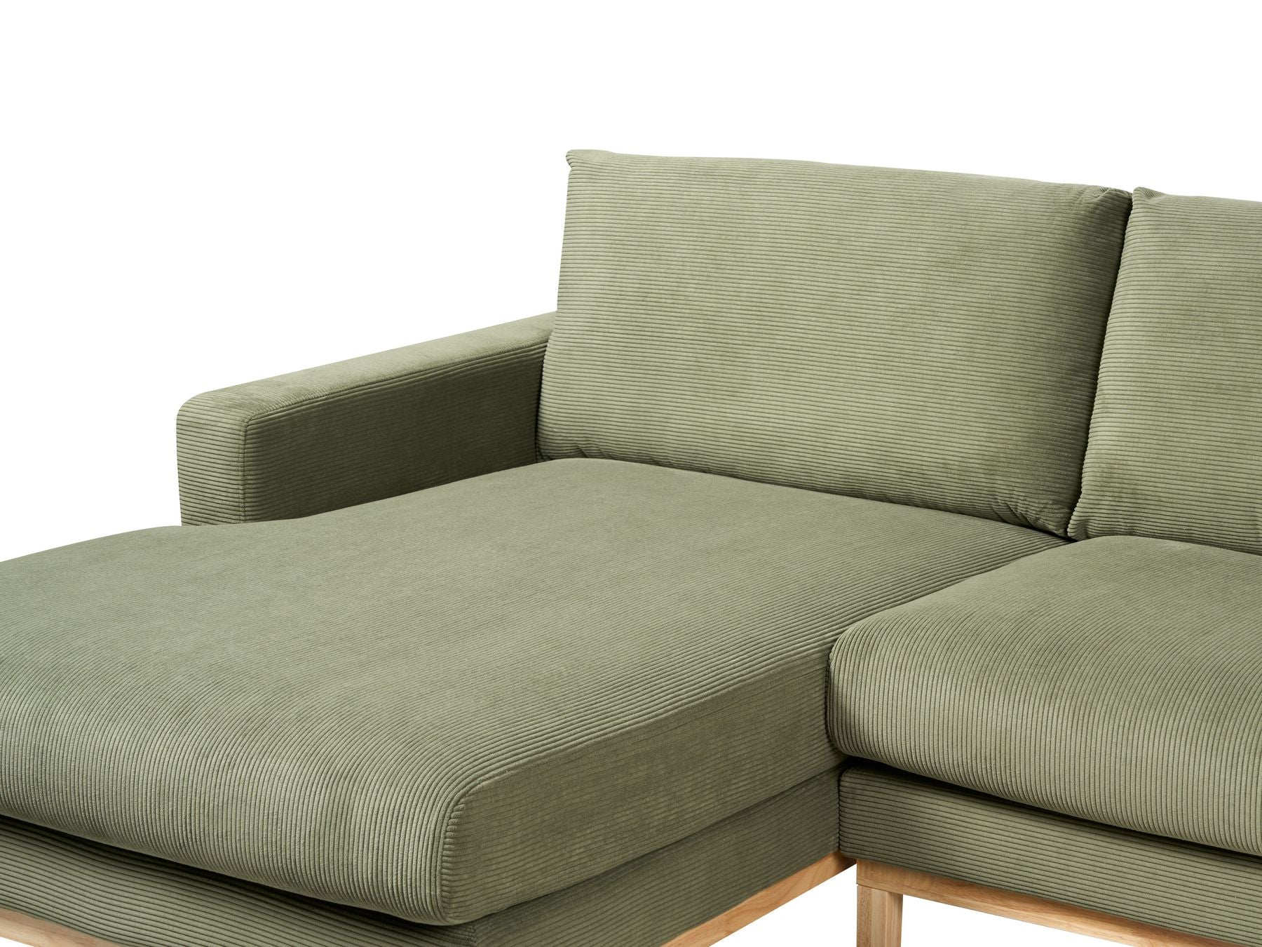 Corner Sofa SIGGARD Corduroy Green 4 Seater Right Hand