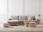 Corner Sofa SIGGARD Fabric Taupe 4 Seater Right Hand