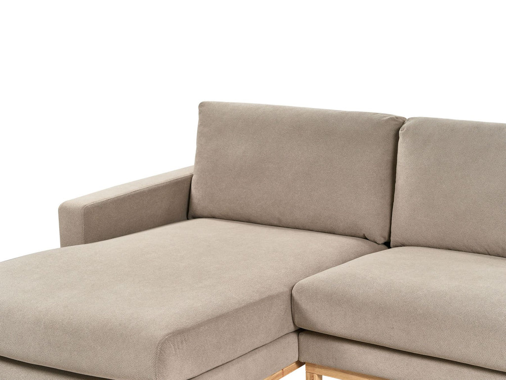 Corner Sofa SIGGARD Fabric Taupe 4 Seater Right Hand