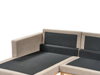Corner Sofa SIGGARD Fabric Taupe 4 Seater Right Hand
