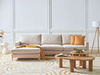 Corner Sofa SIGGARD Fabric Beige 4 Seater Right Hand