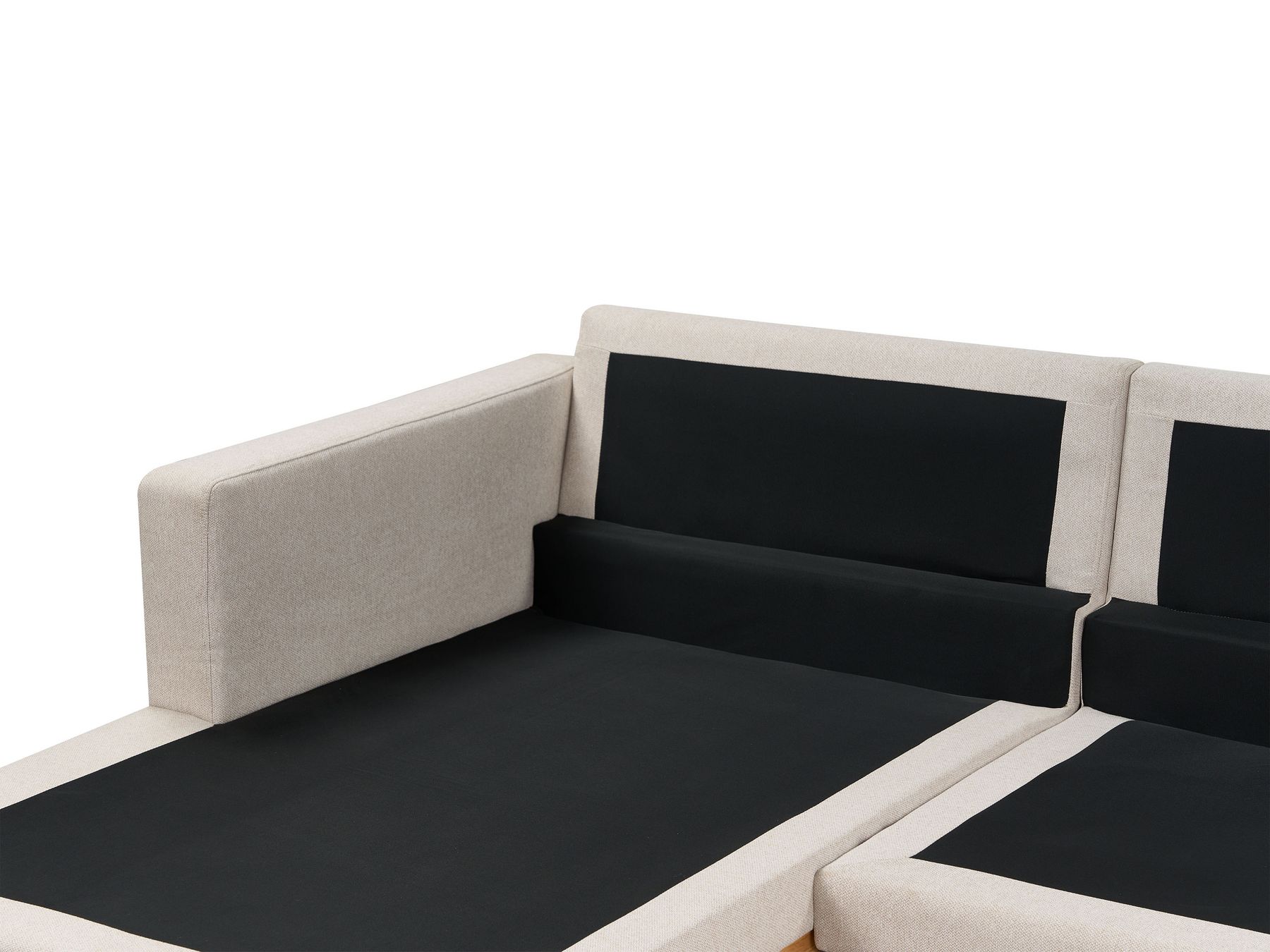 Corner Sofa SIGGARD Fabric Beige 4 Seater Right Hand