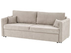 Sofa Bed BLEIK Fabric Light Beige with Storage 3 Seater
