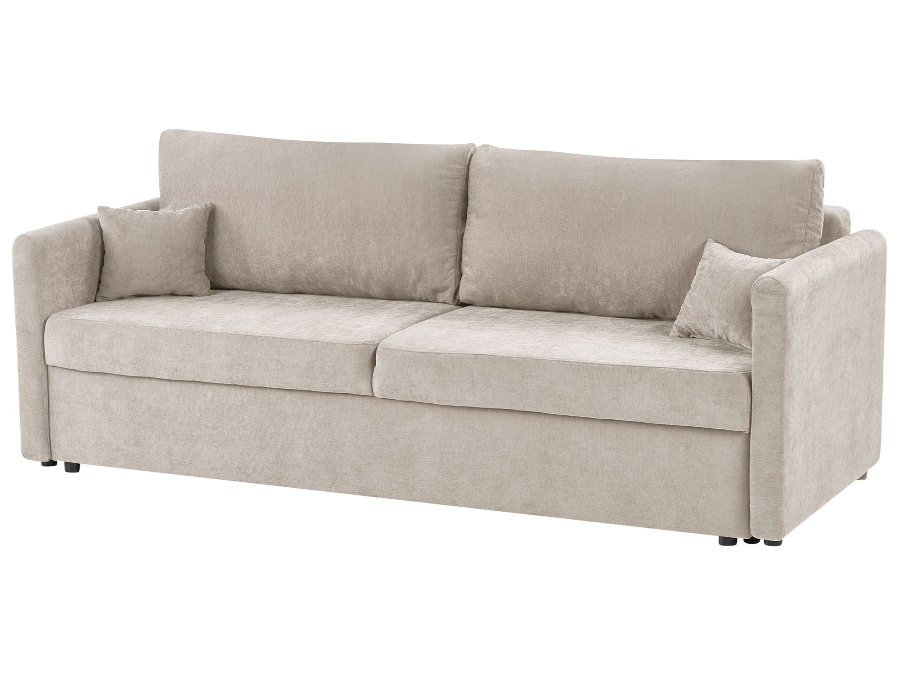 Sofa Bed BLEIK Fabric Light Beige with Storage 3 Seater