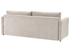 Sofa Bed BLEIK Fabric Light Beige with Storage 3 Seater