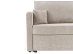 Sofa Bed BLEIK Fabric Light Beige with Storage 3 Seater