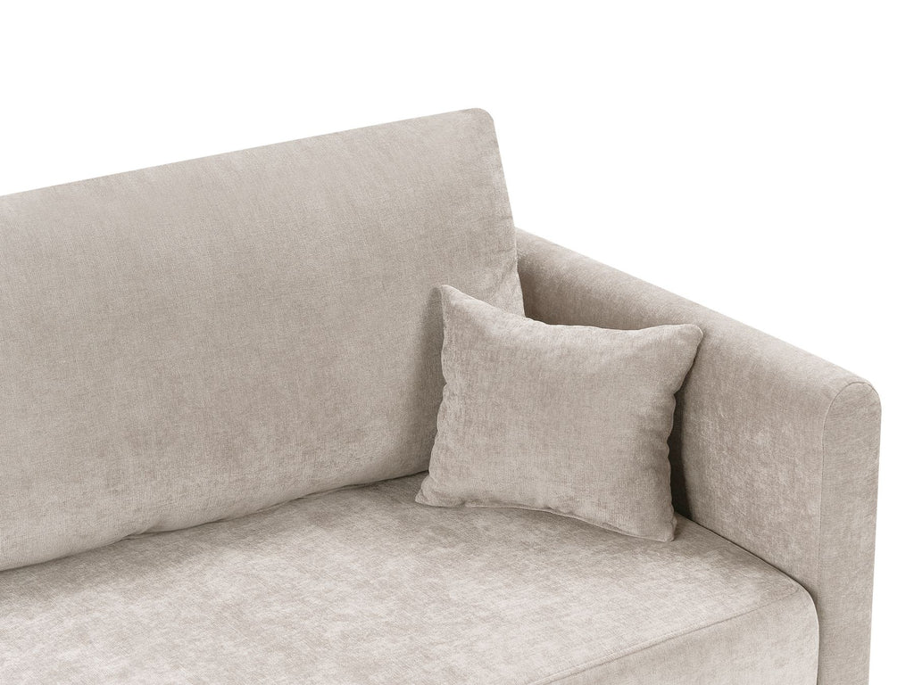 Sofa Bed BLEIK Fabric Light Beige with Storage 3 Seater
