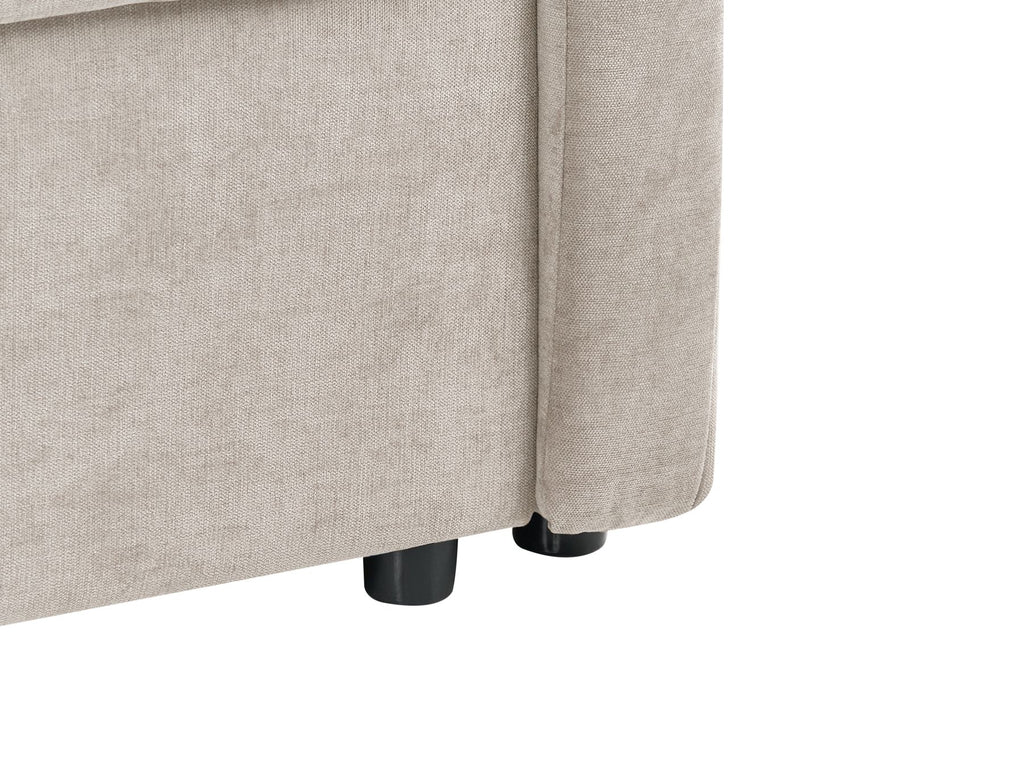Sofa Bed BLEIK Fabric Light Beige with Storage 3 Seater