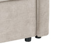 Sofa Bed BLEIK Fabric Light Beige with Storage 3 Seater