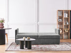 Sofa Bed BLEIK Fabric Light Grey with Storage 3 Seater