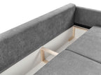 Sofa Bed BLEIK Fabric Light Grey with Storage 3 Seater