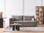 Sofa Bed BLEIK Fabric Taupe with Storage 3 Seater