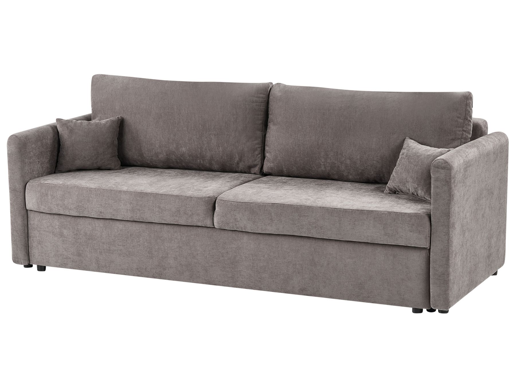 Sofa Bed BLEIK Fabric Taupe with Storage 3 Seater