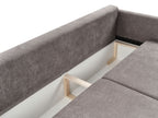 Sofa Bed BLEIK Fabric Taupe with Storage 3 Seater