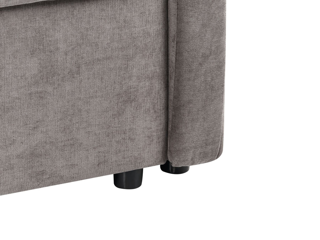 Sofa Bed BLEIK Fabric Taupe with Storage 3 Seater