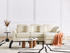 Corner Sofa KOHLO Fabric Light Beige 4 Seater Left Hand