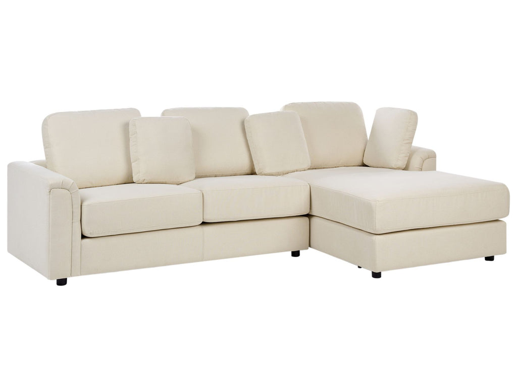 Corner Sofa KOHLO Fabric Light Beige 4 Seater Left Hand