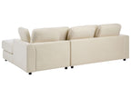 Corner Sofa KOHLO Fabric Light Beige 4 Seater Left Hand