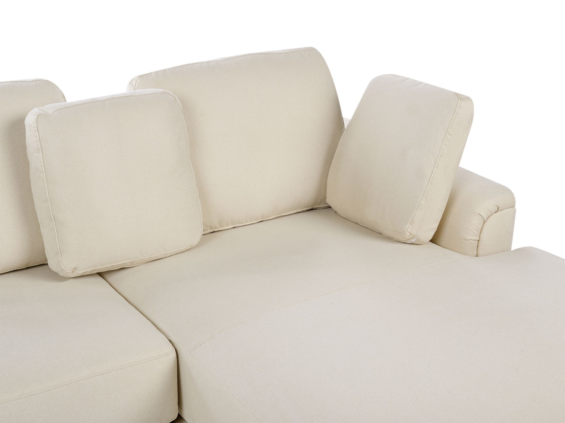 Corner Sofa KOHLO Fabric Light Beige 4 Seater Left Hand