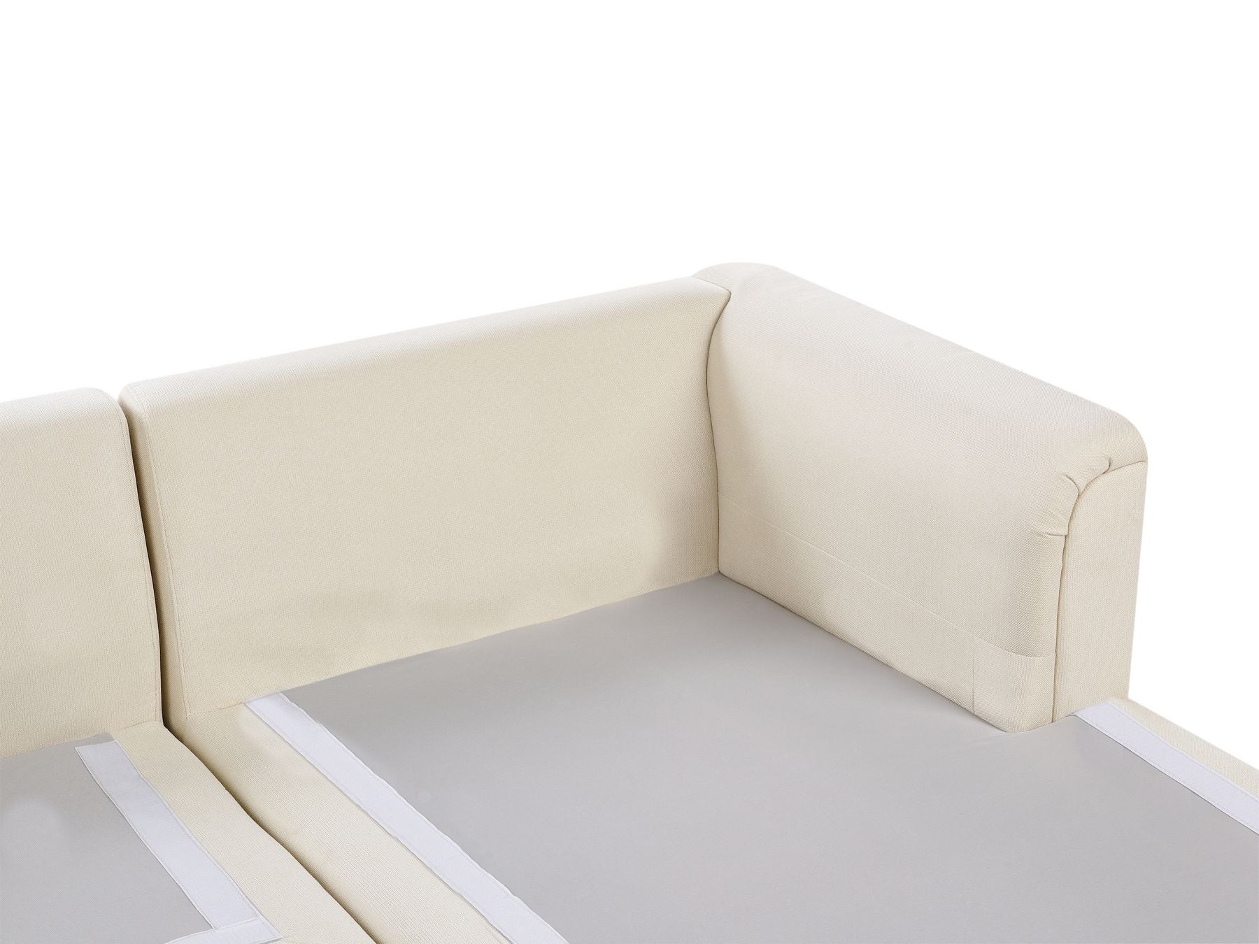 Corner Sofa KOHLO Fabric Light Beige 4 Seater Left Hand