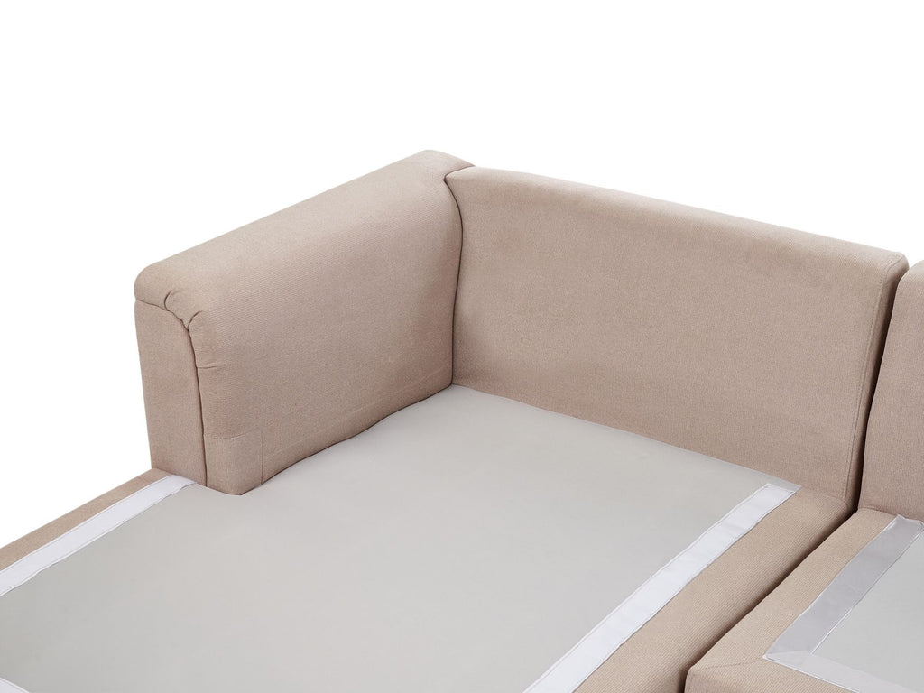 Corner Sofa KOHLO Fabric Taupe 4 Seater Right Hand