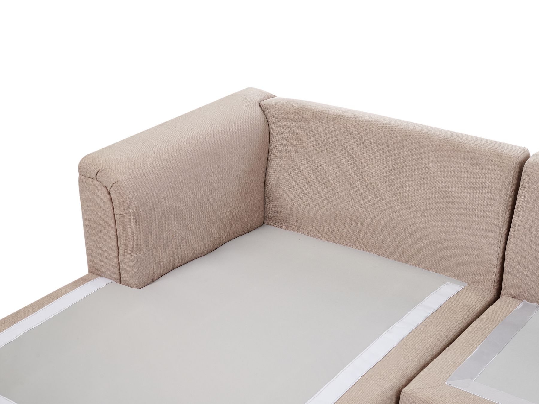 Corner Sofa KOHLO Fabric Taupe 4 Seater Right Hand