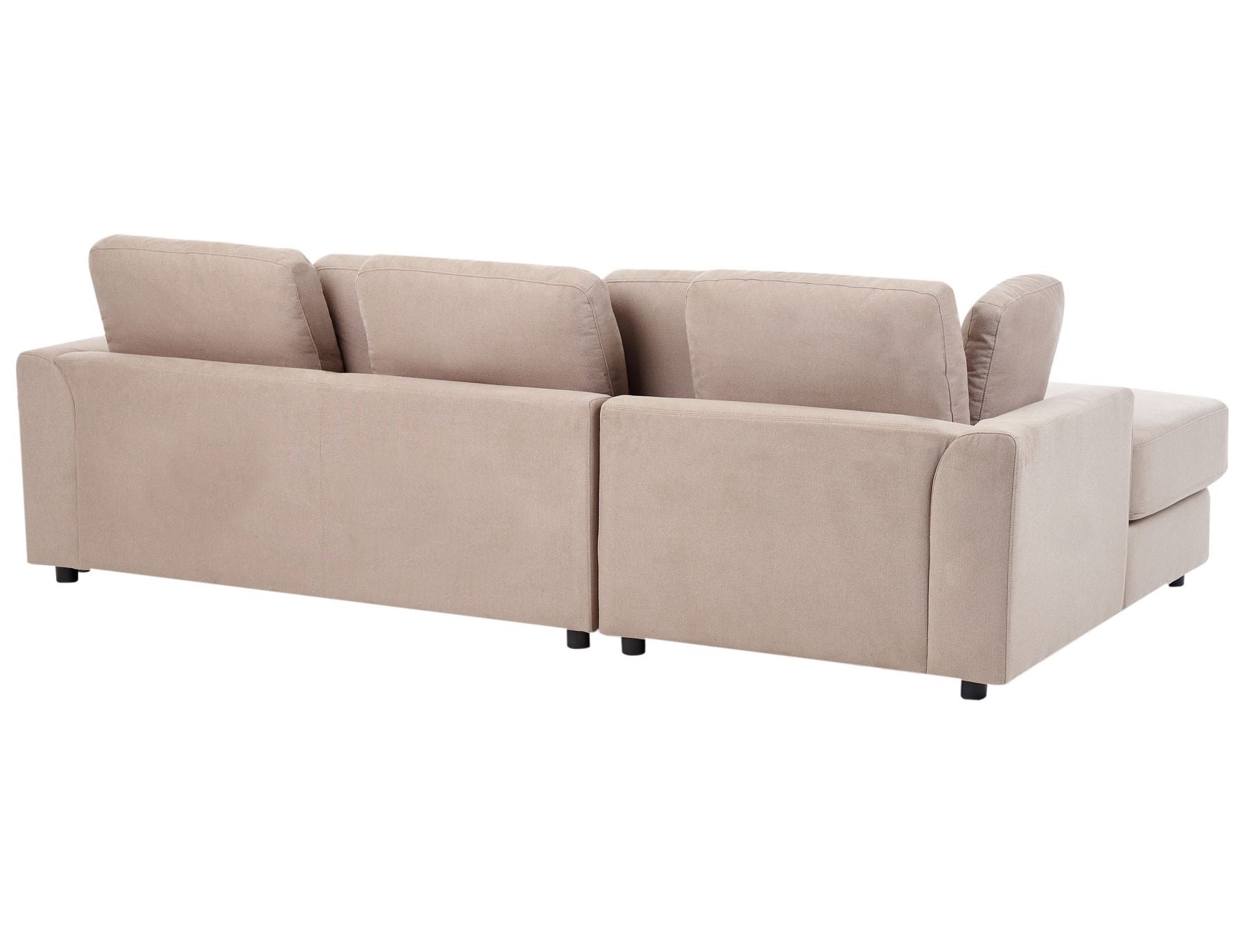 Right Hand Fabric Corner Sofa with Ottoman Taupe KOHLO