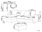 Right Hand Fabric Corner Sofa with Ottoman Taupe KOHLO