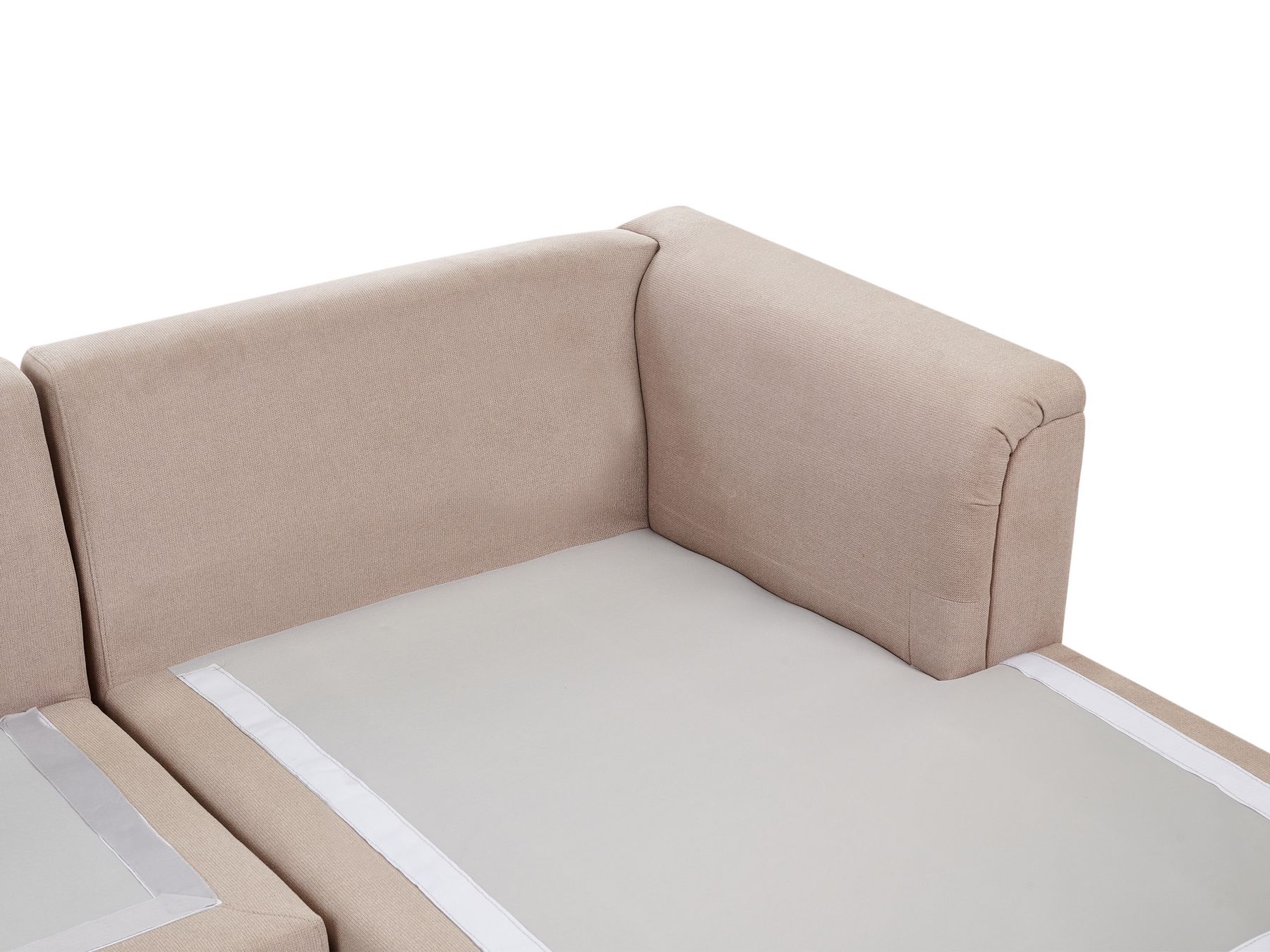 Corner Sofa KOHLO Fabric Taupe 4 Seater Left Hand