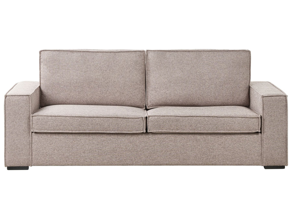 Sofa Bed VUOKATTI Fabric Light Brown 3 Seater