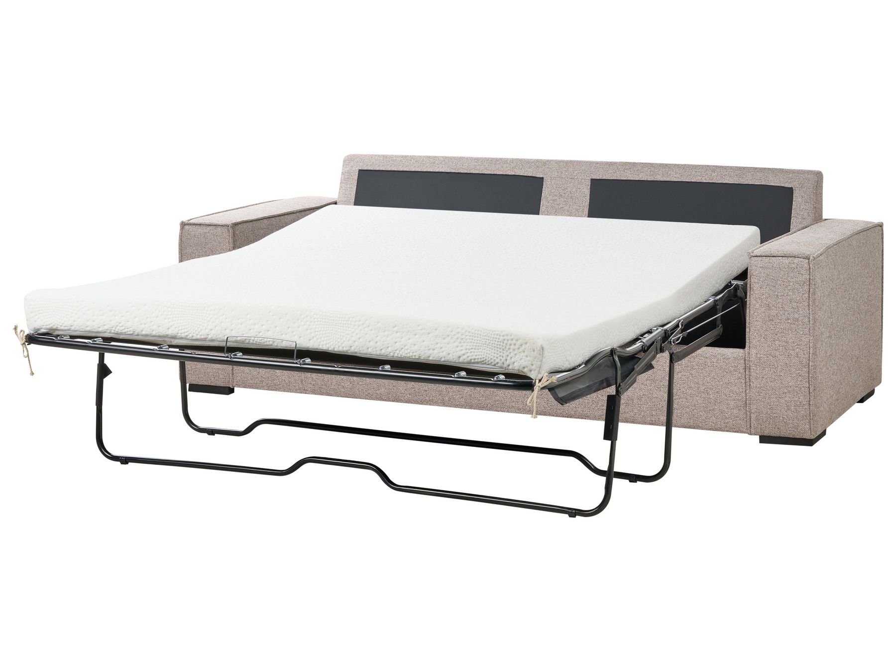 Sofa Bed VUOKATTI Fabric Light Brown 3 Seater