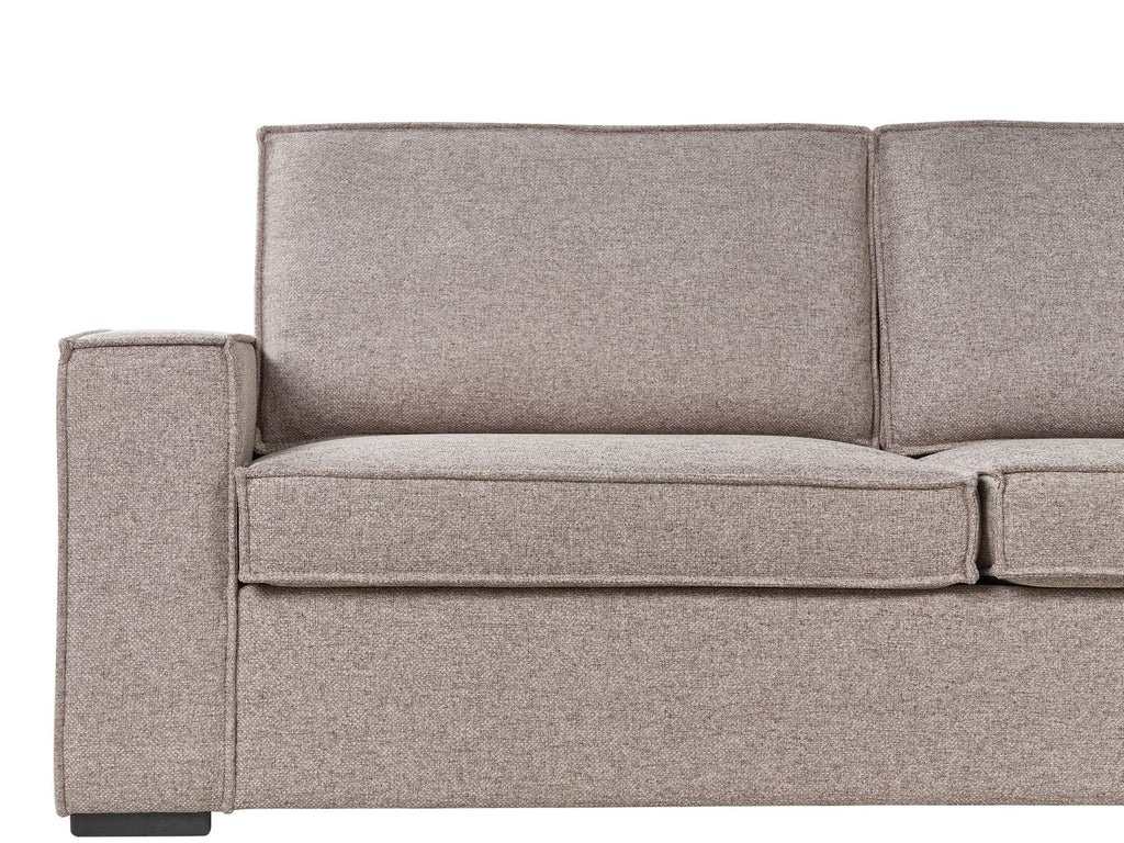 Sofa Bed VUOKATTI Fabric Light Brown 3 Seater
