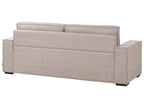 Sofa Bed VUOKATTI Fabric Light Brown 3 Seater