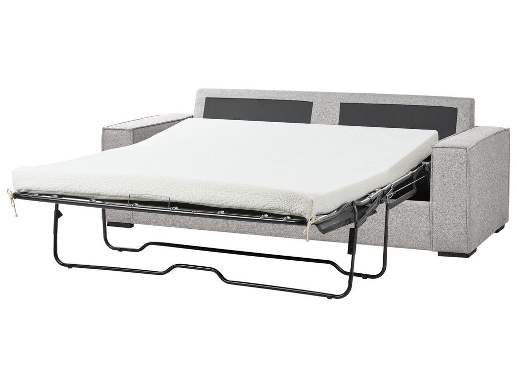 Sofa Bed VUOKATTI Fabric Light Grey 3 Seater