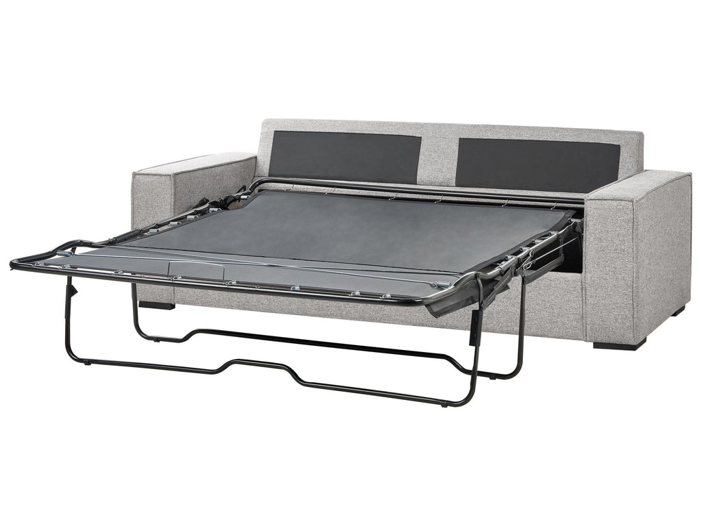 Sofa Bed VUOKATTI Fabric Light Grey 3 Seater