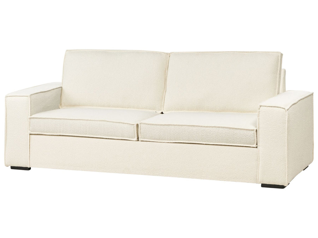 Sofa Bed VUOKATTI Boucle Off-White 3 Seater