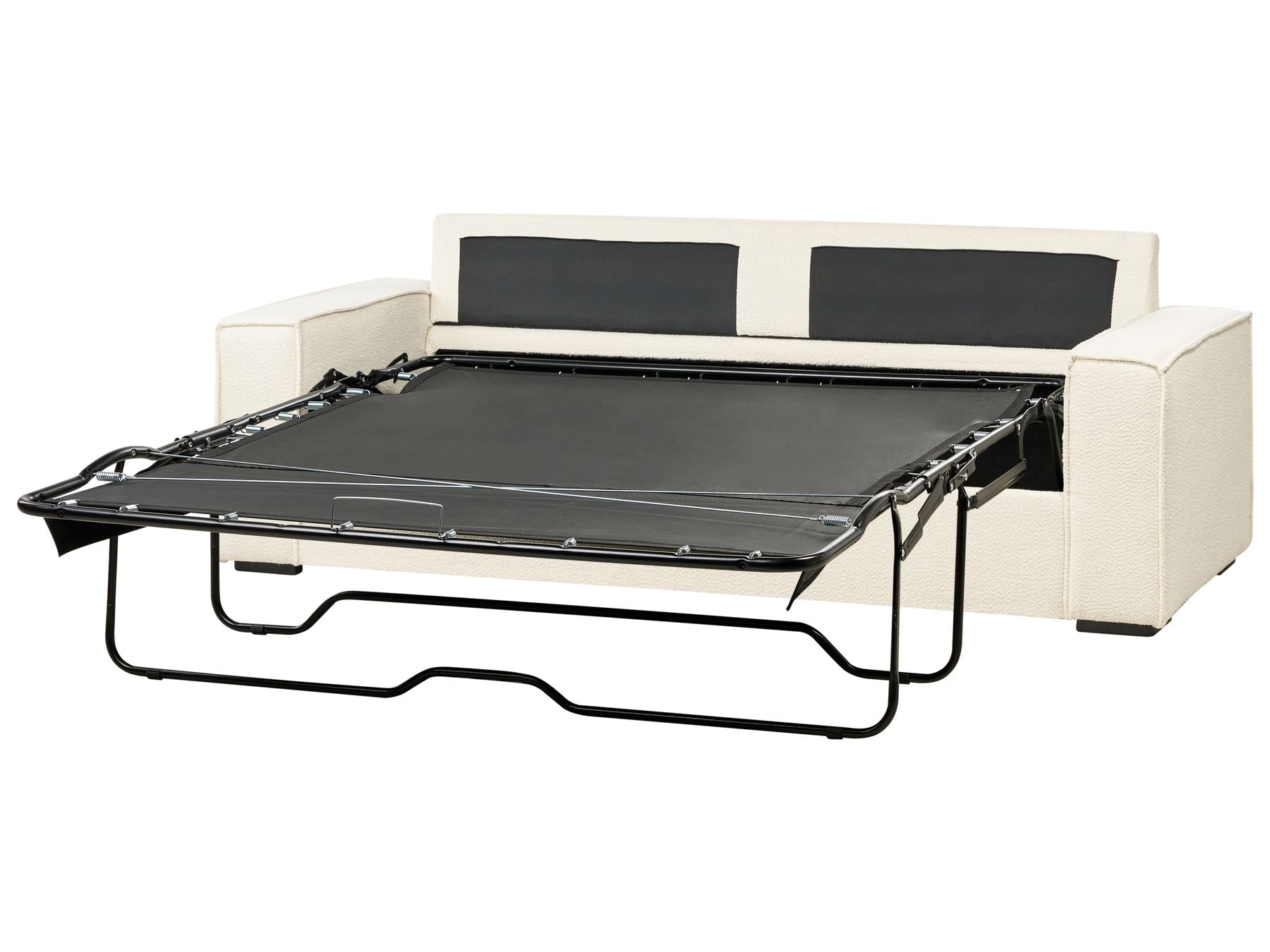 Sofa Bed VUOKATTI Boucle Off-White 3 Seater