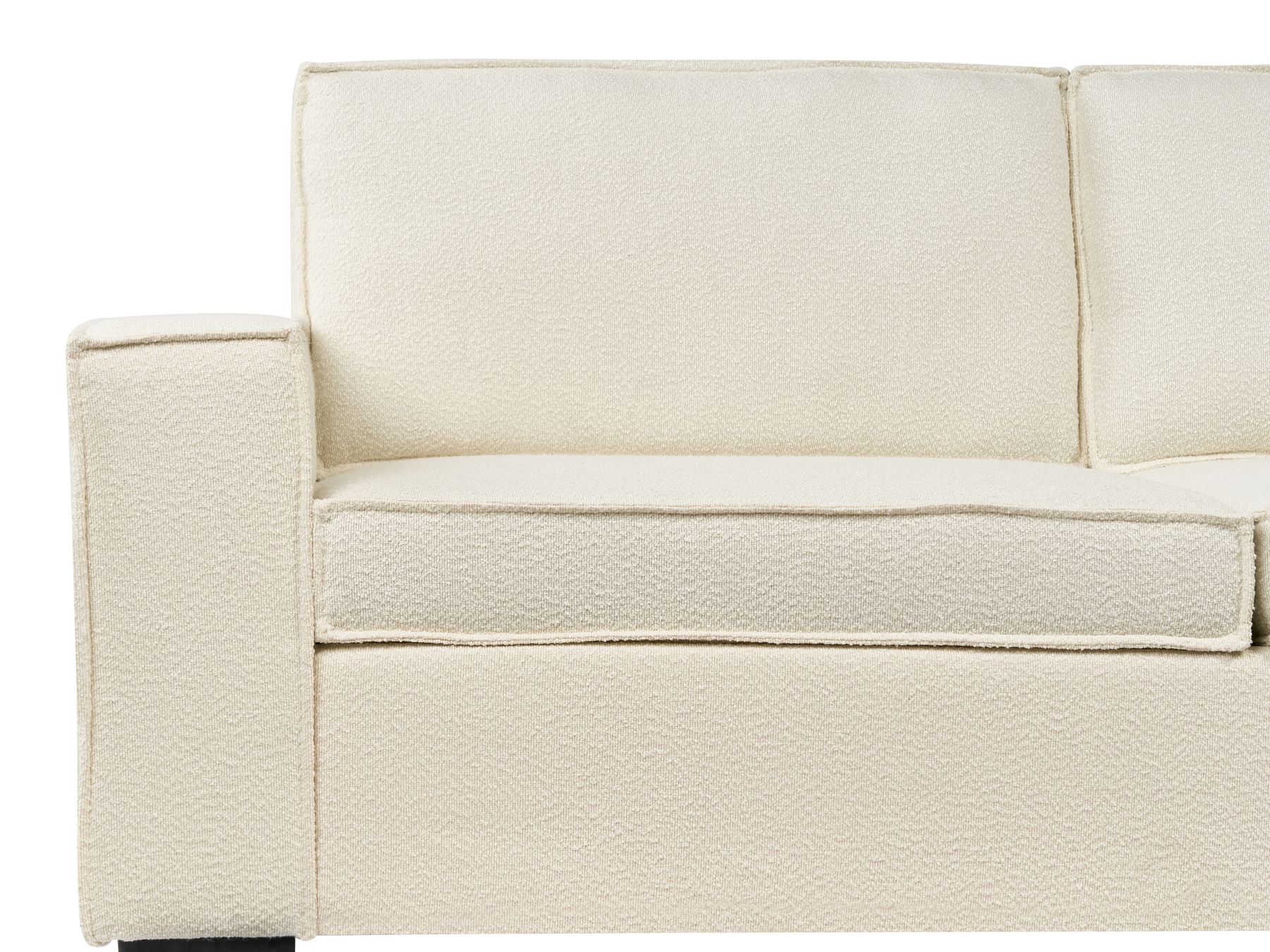 Sofa Bed VUOKATTI Boucle Off-White 3 Seater
