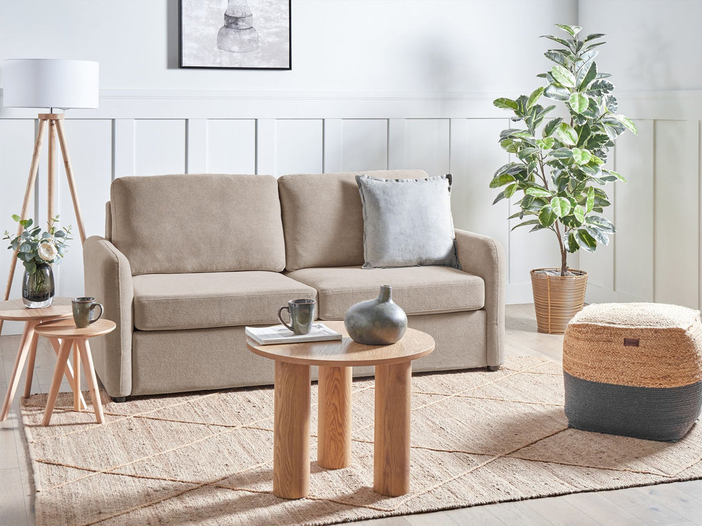 Sofa Bed BENNAS Fabric Taupe 3 Seater
