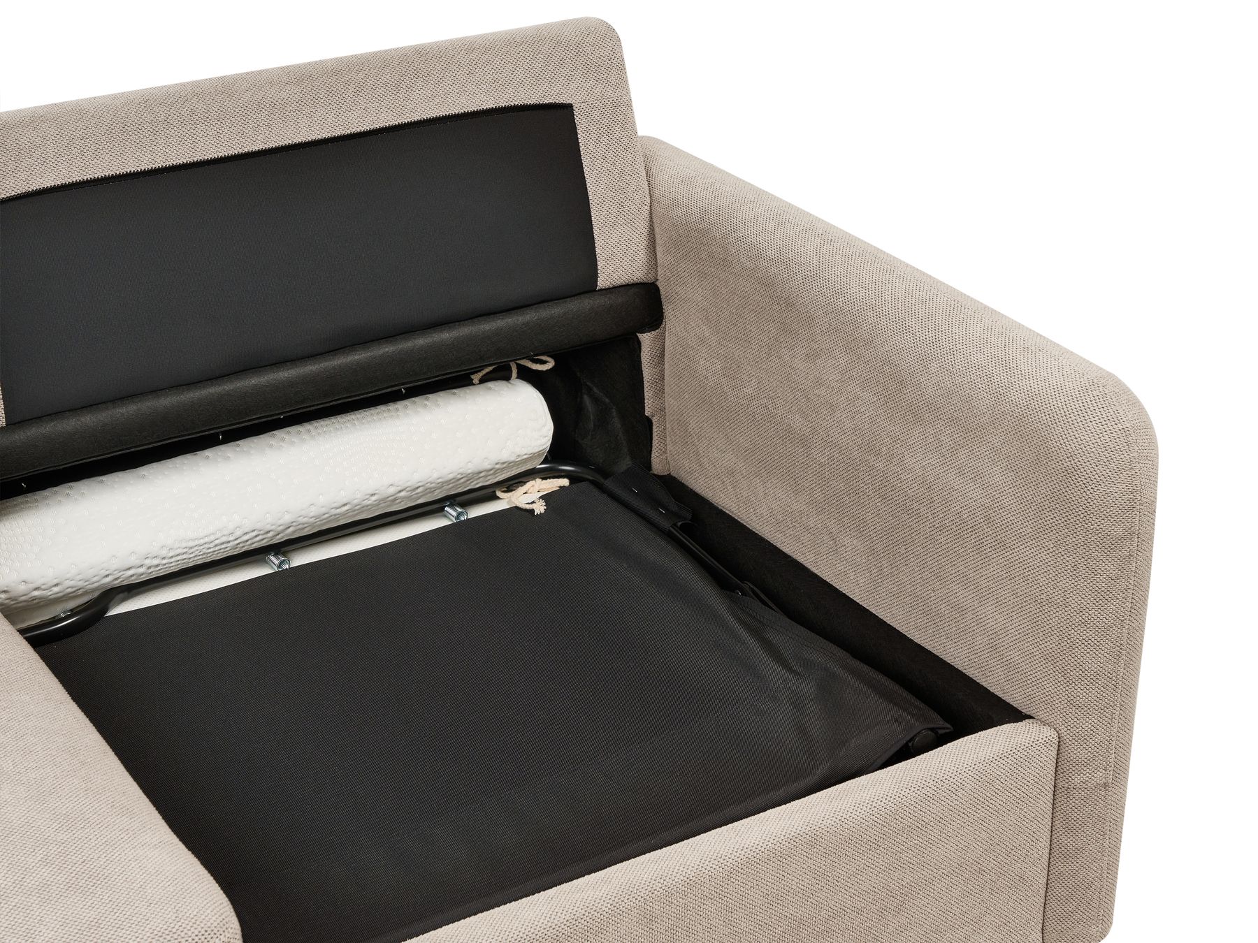 Sofa Bed BENNAS Fabric Taupe 3 Seater