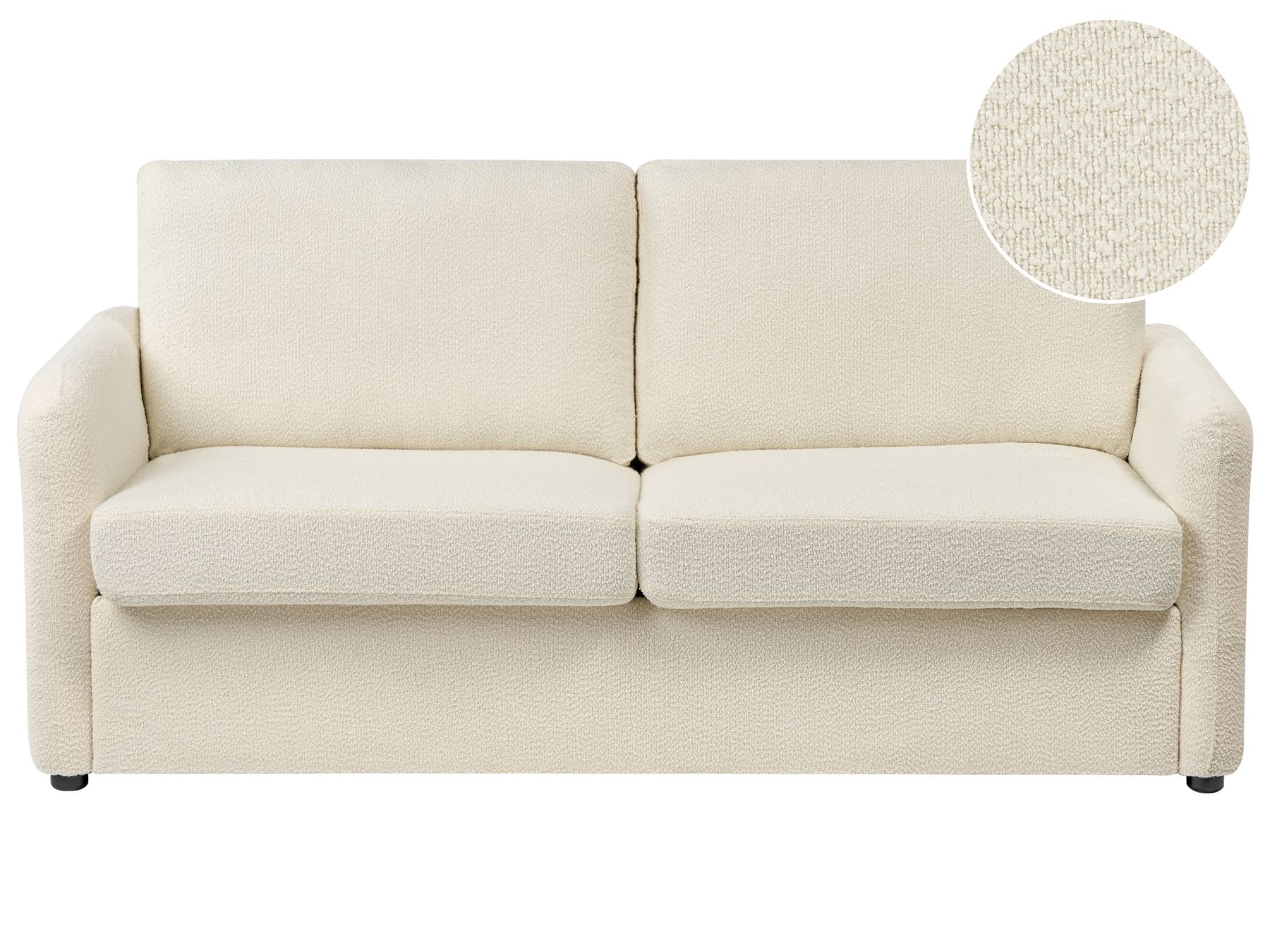 Sofa Bed BENNAS Boucle Light Beige 3 Seater