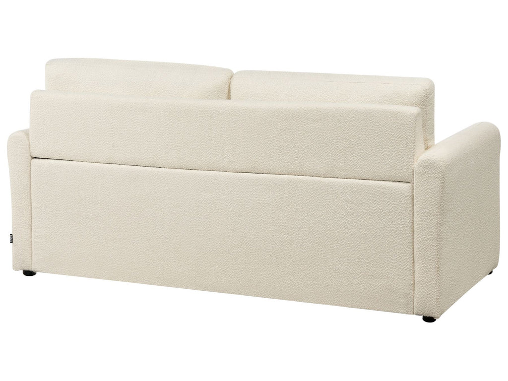 Sofa Bed BENNAS Boucle Light Beige 3 Seater