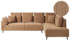 Corner Sofa Corduroy Brown 4 Seater Left Hand