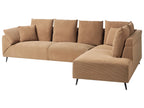 Corner Sofa LUNNER Corduroy Brown 4 Seater Left Hand