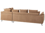 Corner Sofa LUNNER Corduroy Brown 4 Seater Left Hand