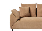 Corner Sofa LUNNER Corduroy Brown 4 Seater Left Hand